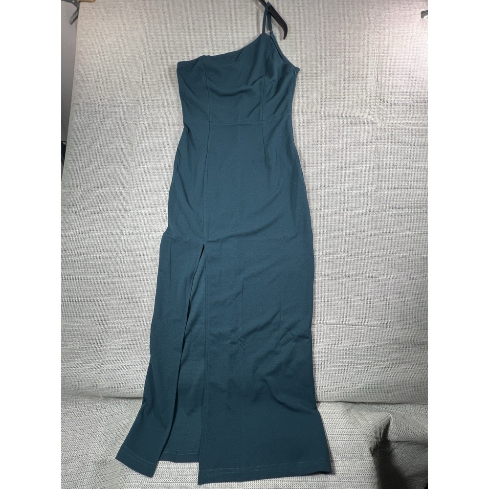 PRETTYGARDEN Women's Summer One‎ Shoulder Long Formal Dresses Size M Cyan